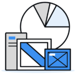 Illustration: Produkte – Diagramm, Gehäuse und Versandkiste